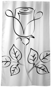 Black Calligraphy Rose Silhouette Rose On White Background - Rose Calligraphy (400x400), Png Download