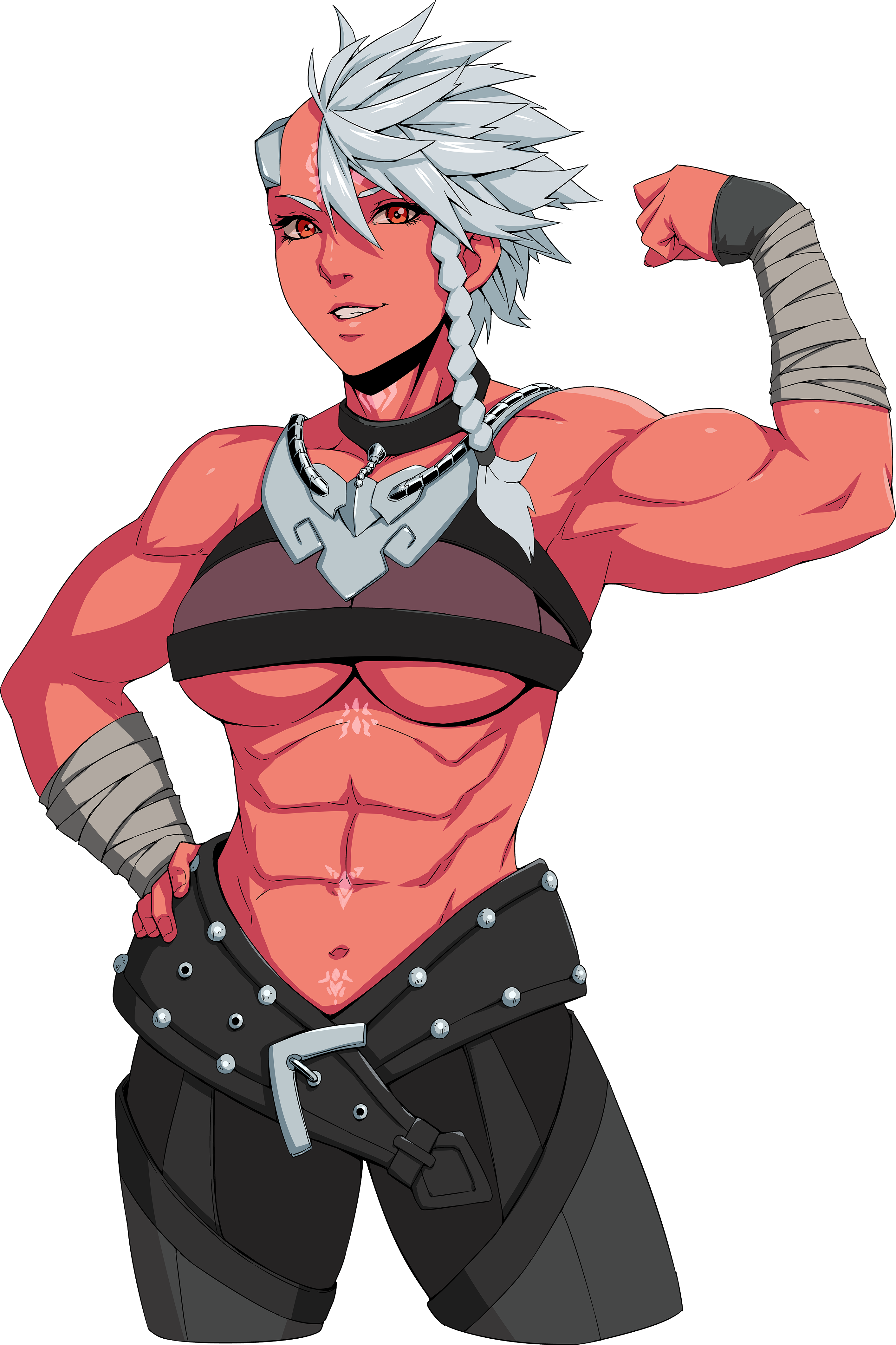 Rani Flexing - Red Skin Female Oni (3000x4800), Png Download