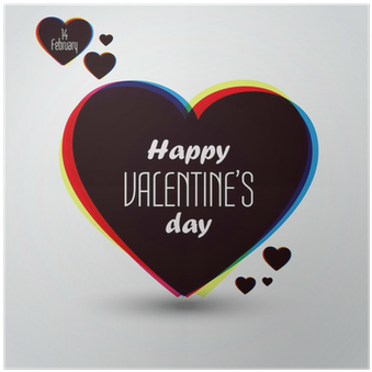 Valentines Day Card With Hearts - Happy (400x400), Png Download