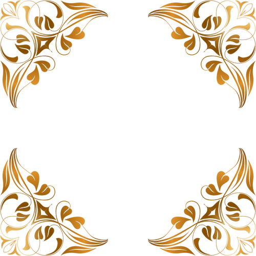 Download Floral Flourish Decorative Floral Gold Floral - Gold Floral Frame Png (500x500), Png Download