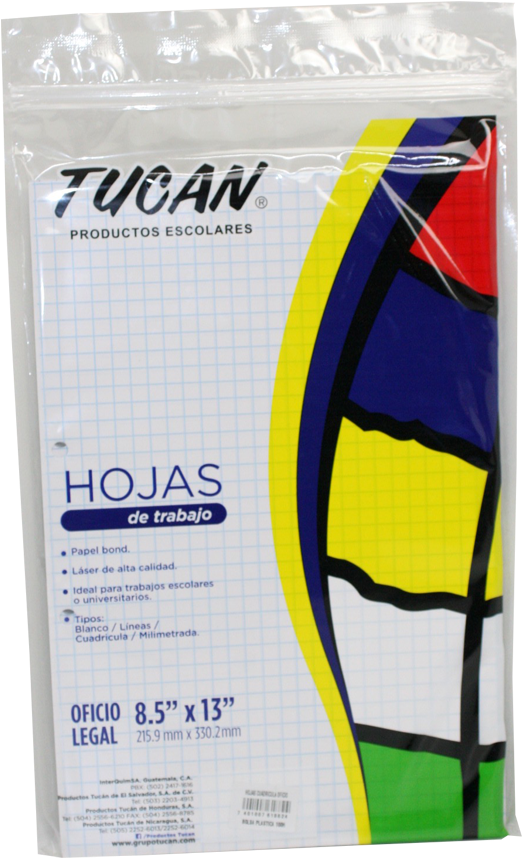 Hoja Bond Cuadrícula Oficio Bolsa Plástica 100 Hojas - Bag (900x900), Png Download