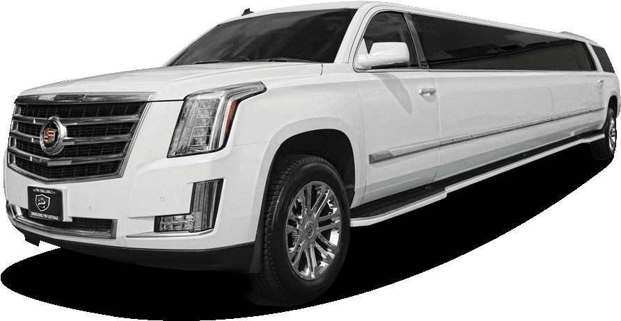 Cadillac Escalade Limo White - Stretch White Escalade (1000x500), Png Download