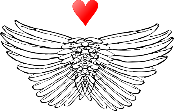 Wings N Heart Clip Art At Clker - Heart (600x382), Png Download