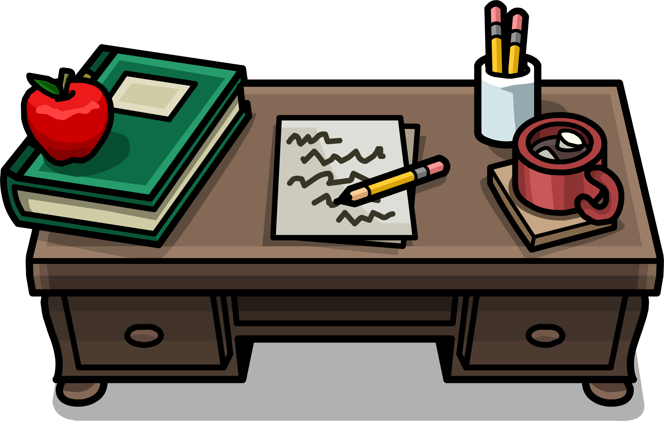 File Size - Teachers Desk Cartoon (2328x1476), Png Download