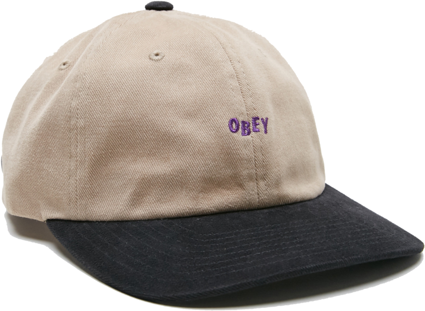 90's Jumble 6 Panel Snapback Khaki - Mens Obey 90s Jumble Bar 6 Panel Cap Khaki/black Hat (1024x1024), Png Download