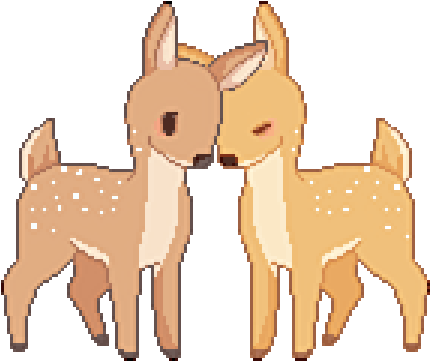 Gif Love Cute Anime Kawaii Cartoon Aw Animal Cutie - Pixel Deer (480x375), Png Download