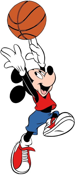 Mickey Playing Basketball Mickey Playing Electric Guitare - Disney Basketball (295x689), Png Download