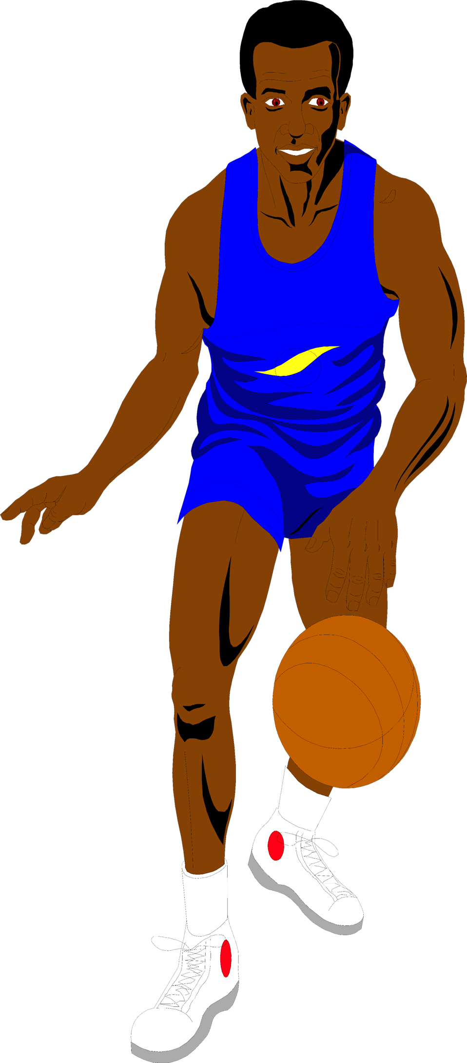 Basketball - Player - Clipart - African American No Background (958x2178), Png Download