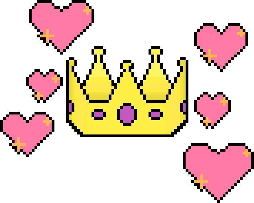 Crown Two - Pixel Art Pink Crown (1160x790), Png Download