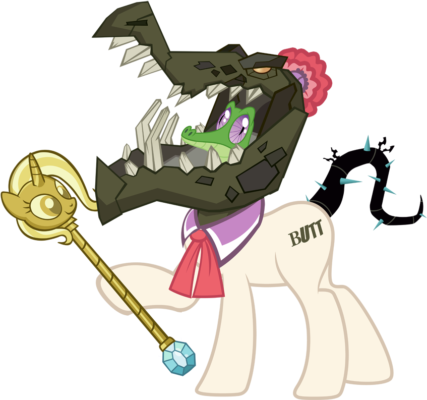 Pixelkitties, Augmented Tail, Black Vine, Chimera, - My Little Pony Cragadile (900x857), Png Download