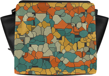 Textured Retro Shapes Satchel Bag - Bag (500x500), Png Download