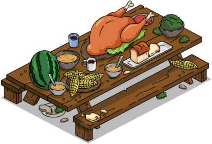 Outdoorfeasttable - Table (430x292), Png Download