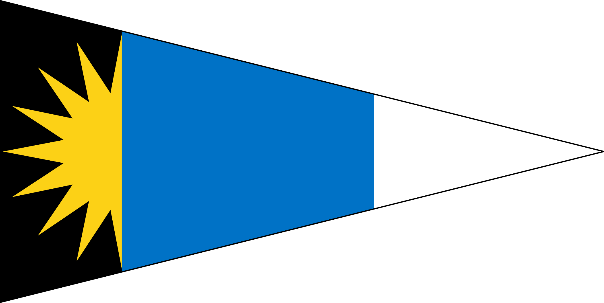 Oca Pennant Flag For Antigua And Barbuda - Antigua And Barbuda (2086x1047), Png Download