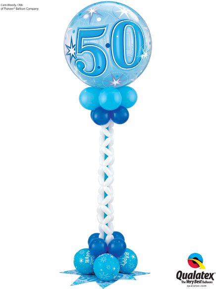 22" Single Bubble 50 Blue Starburst Sparkle - Mylar (450x600), Png Download