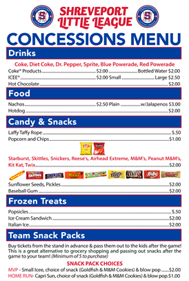 New Concessions Menu - Menu (942x406), Png Download