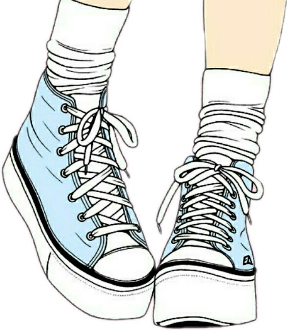 Tenis Zapatos Pies Tennis Hipster Just Tumblr Girl - Girly Things To Draw (588x677), Png Download