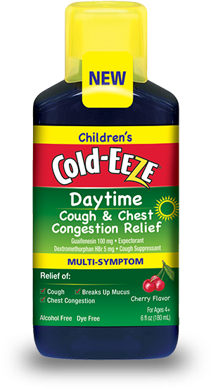 Children's Cold-eeze Daytime Cough & Chest Congestion - Cold Eeze Cold & Flu, Nighttime, Multi-symptom, (575x600), Png Download