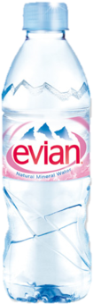 Water Bottle Clipart Evian - Evian Water Transparent (350x350), Png Download