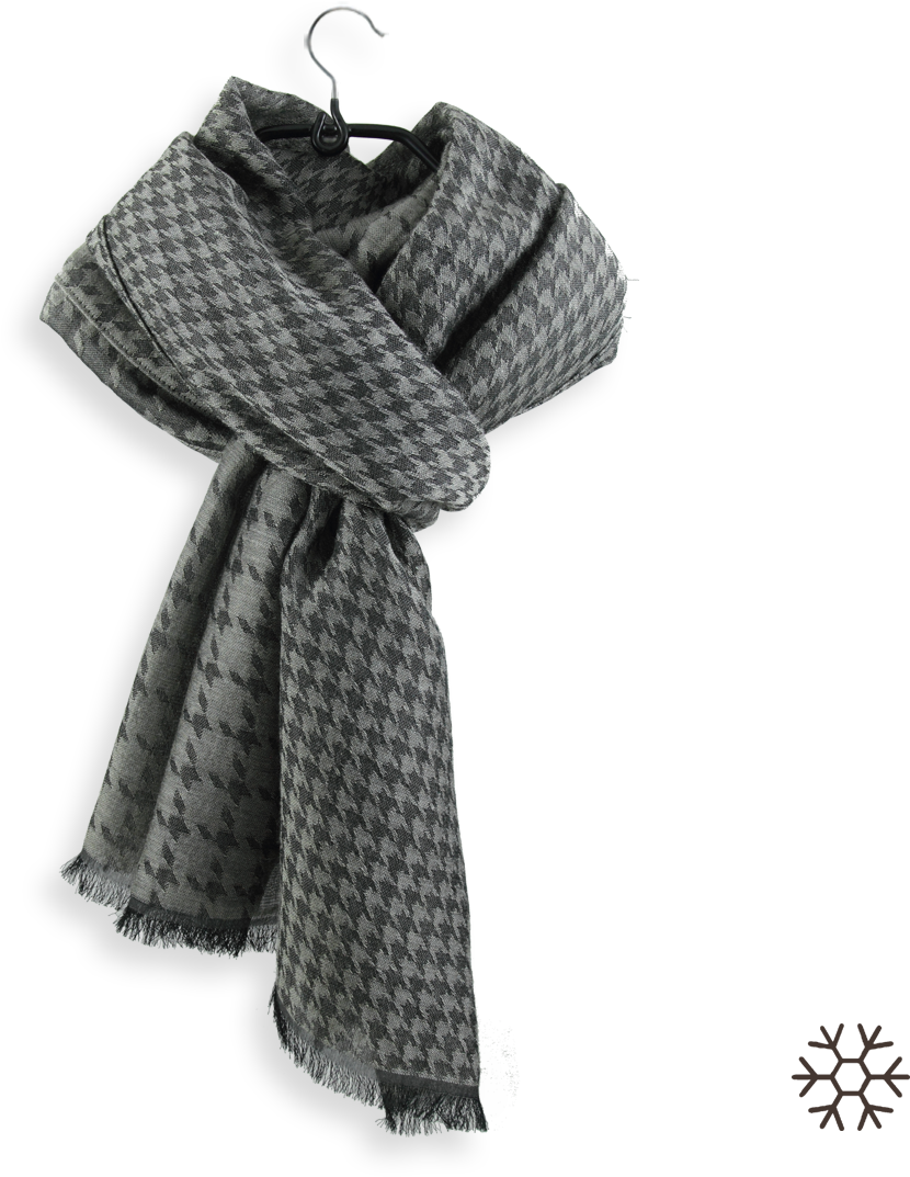 Stole Cashmere Cotton Silk Houndstooth Beige - Wool (1200x1200), Png Download