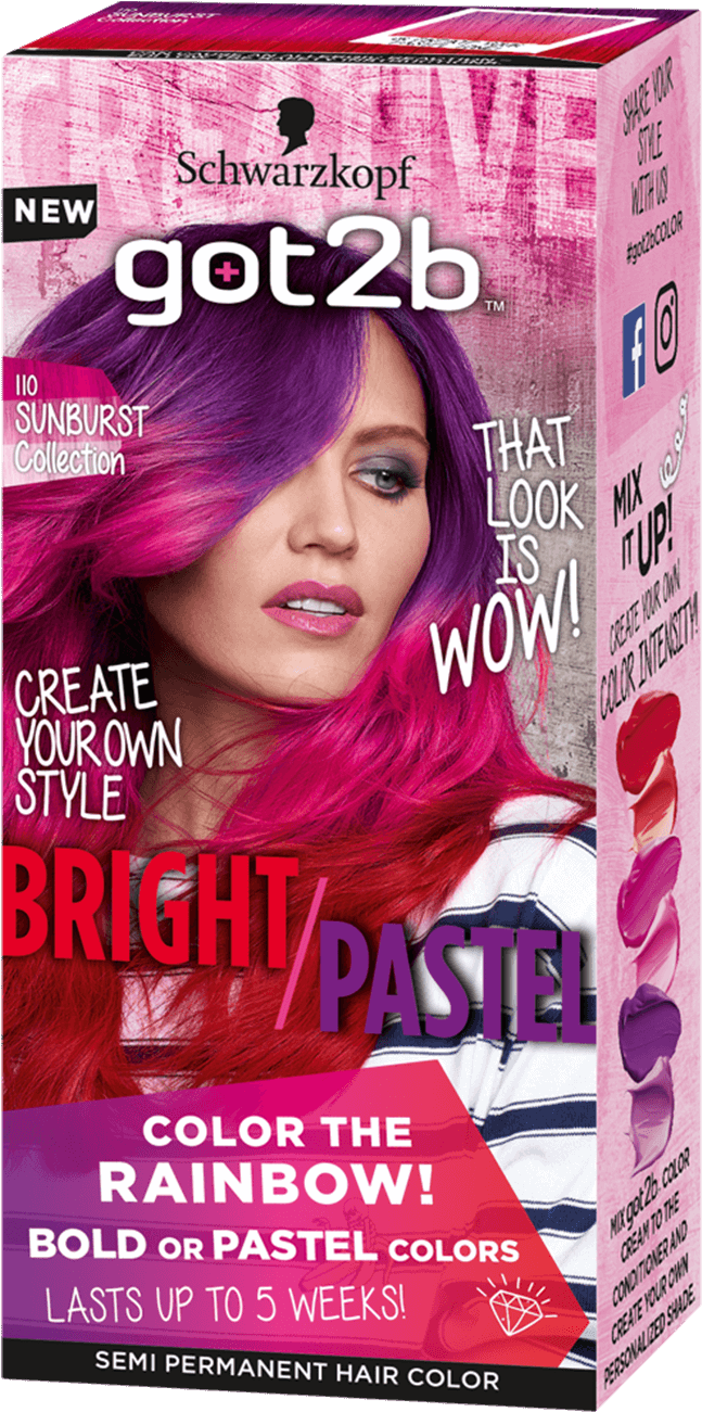 Got2b Color Com Bright Pastel 110 Rainbow - Got2be Metallics Hair Dye (970x1400), Png Download