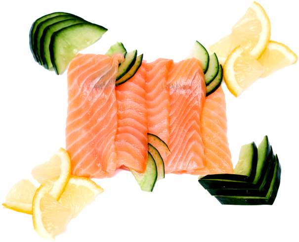 S2 Salmon Sashimi - Garnish (800x608), Png Download
