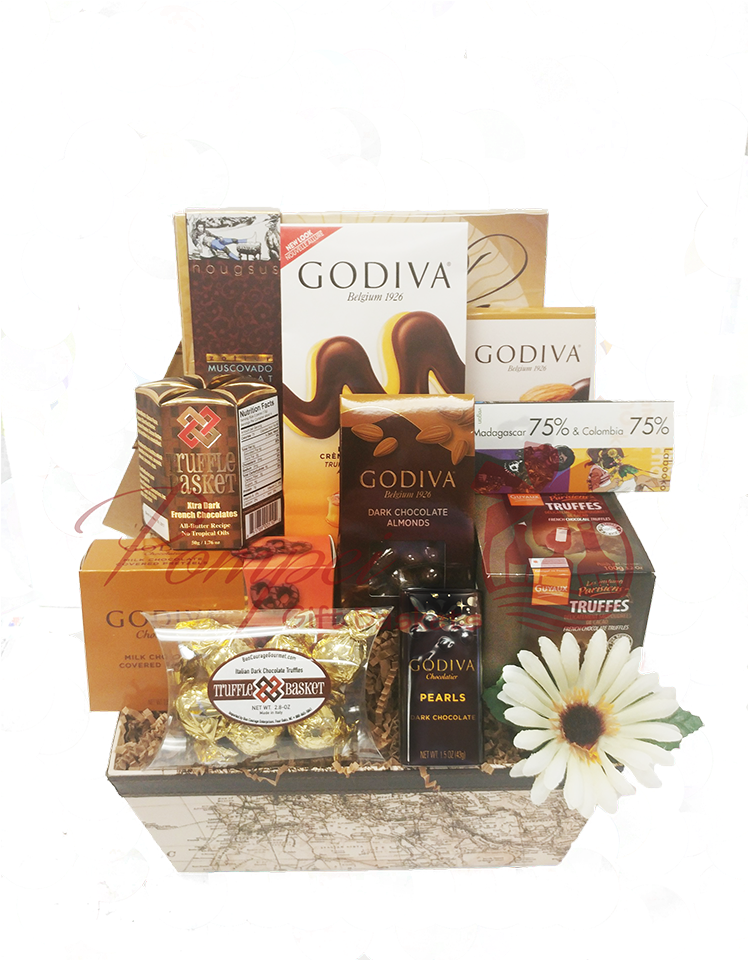 Choco Lover's Chocolate Gift Basket, Chocolate Gift - Gift Basket (747x996), Png Download