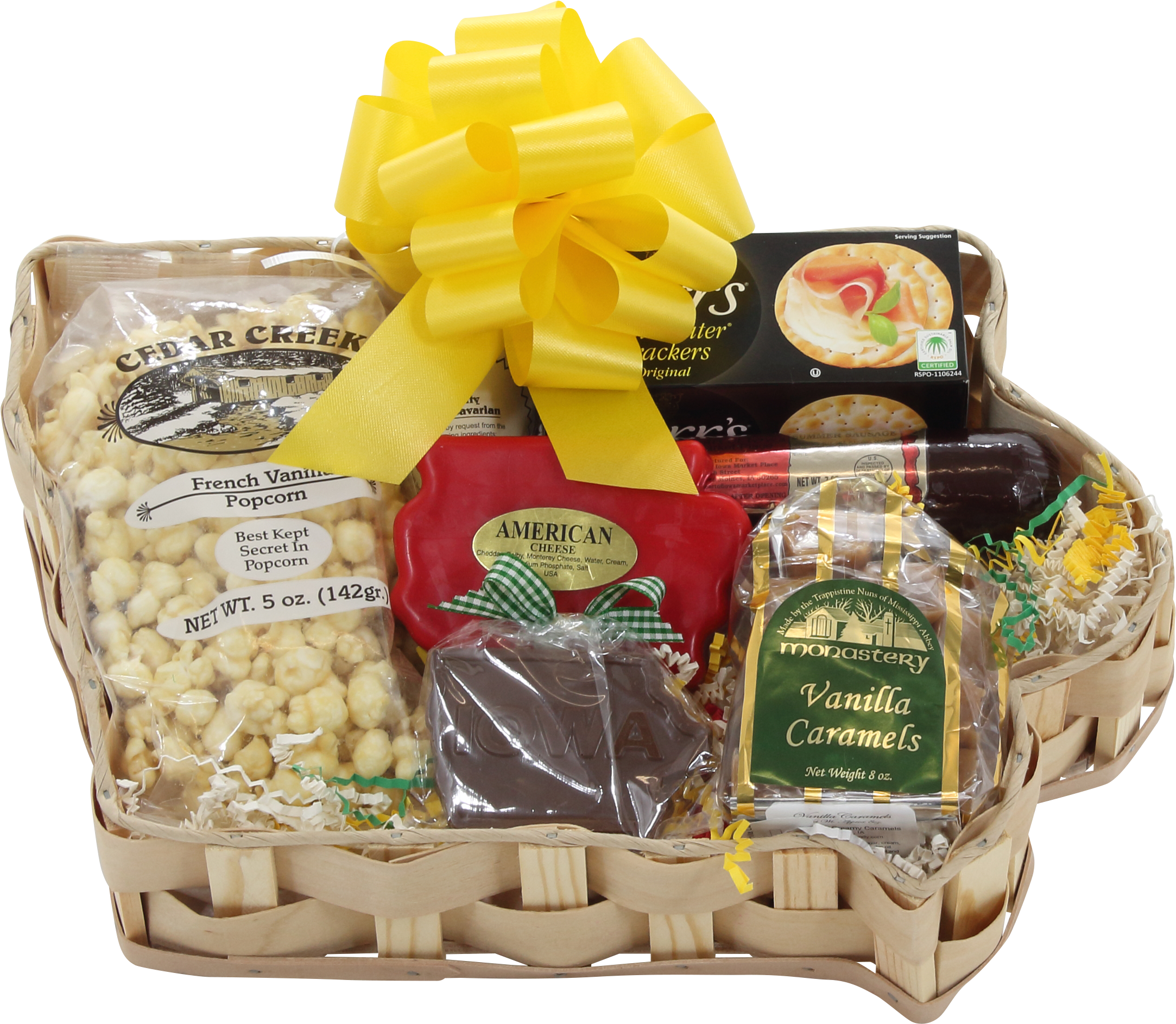 Large Iowa Shaped Gift Basket - Basketball (4272x2848), Png Download