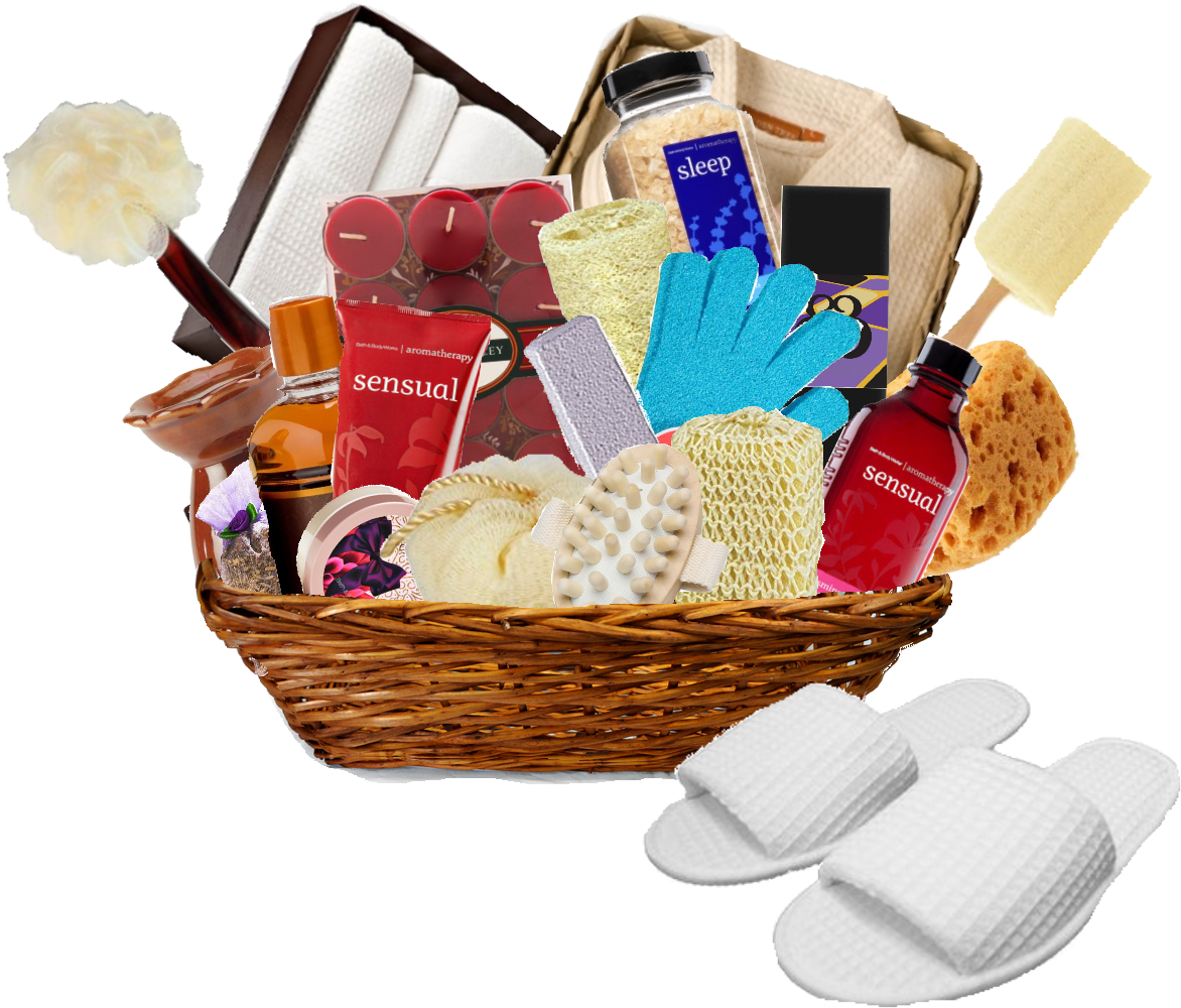 143lsb Luxury Gift Basket - Waffle Open Toe Adult Slippers Cloth Spa Hotel Unisex (1253x1041), Png Download