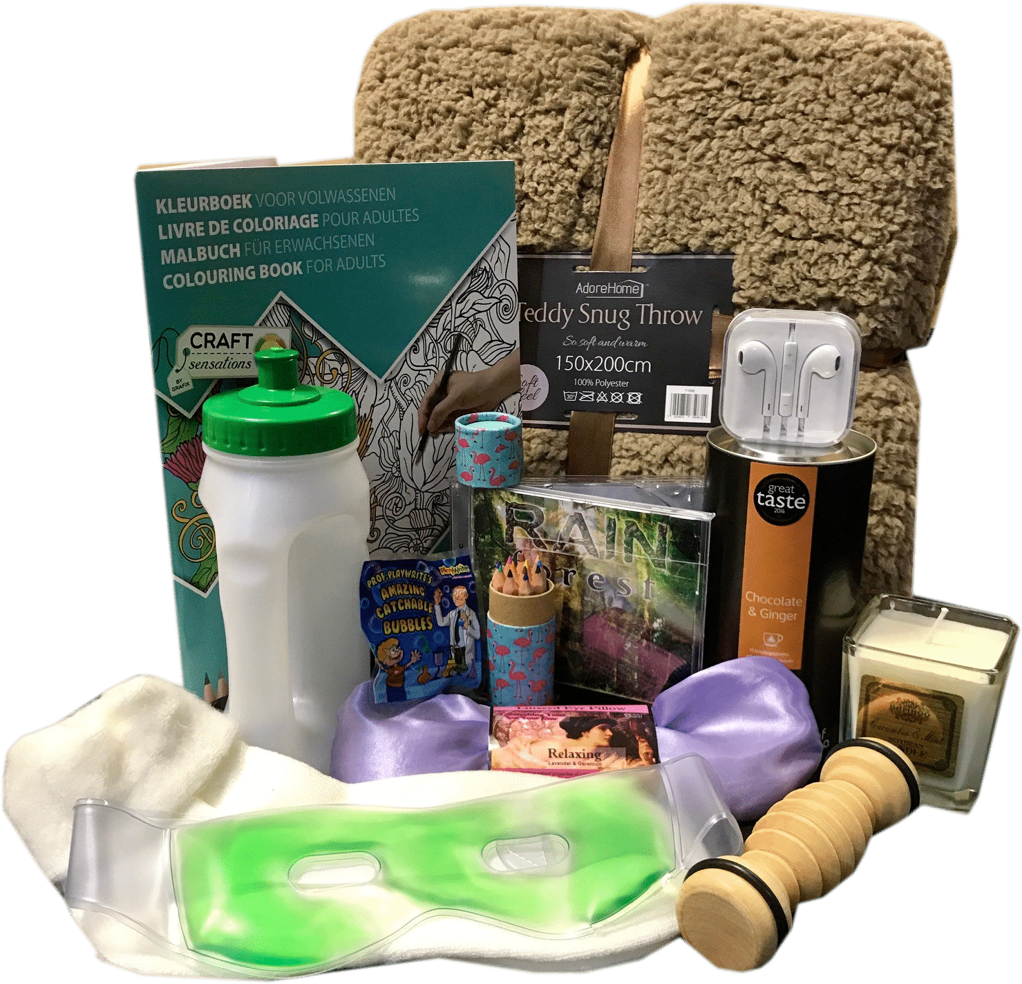 Items In The Cancer Comfort Gift Hamper - Gift Basket For Woman With Cancer (1512x1512), Png Download