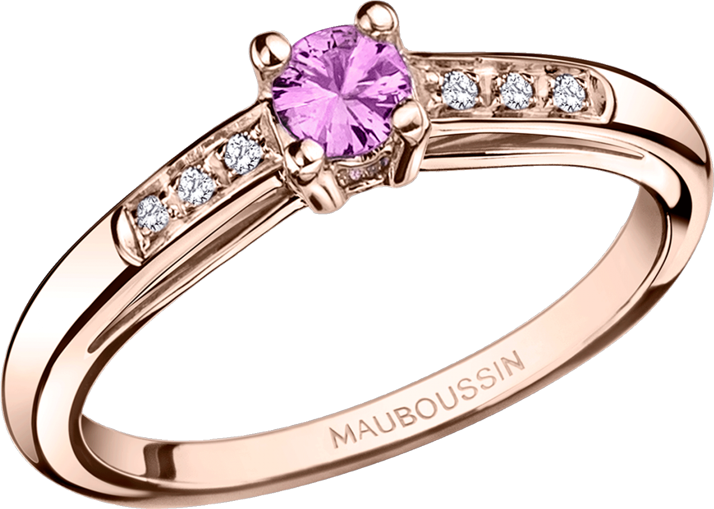 Bonjour Les Amoureux Ring, Pink Gold, Pink Sapphire - Mauboussin Tu Es Le Sel (1800x1800), Png Download