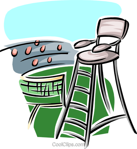 Referee Chair On Tennis Court Royalty Free Vector Clip (442x480), Png Download