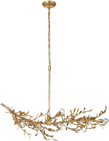 Mandeville Linear Chandelier In Antique Gold Leaf - Visual Comfort (480x480), Png Download