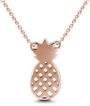 Rose Gold Pineapple Necklace - White Gold Pearl Pendants (400x400), Png Download