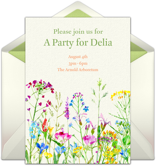 Flower Field Online Invitation - Wedding Invitation (650x650), Png Download