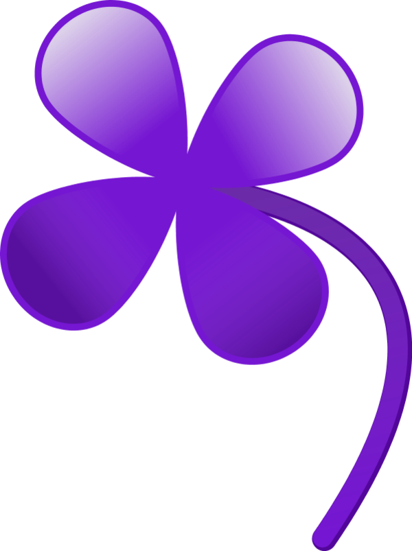 Image - Purple 4 Leaf Clover (600x803), Png Download
