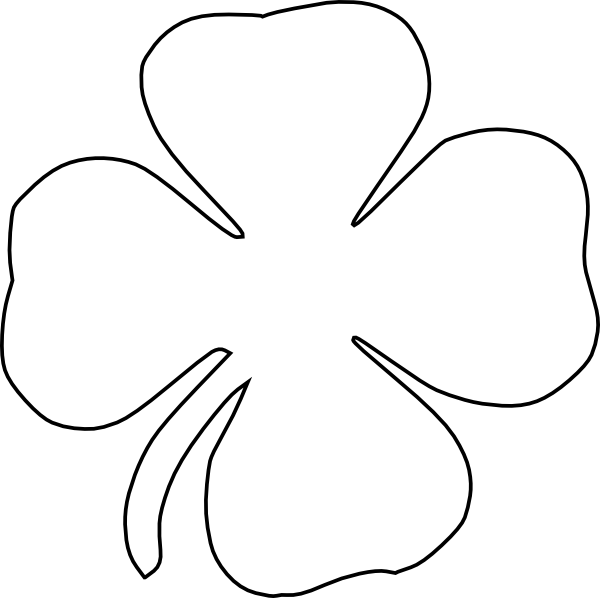 Small - White Four Leaf Clover Png (600x598), Png Download