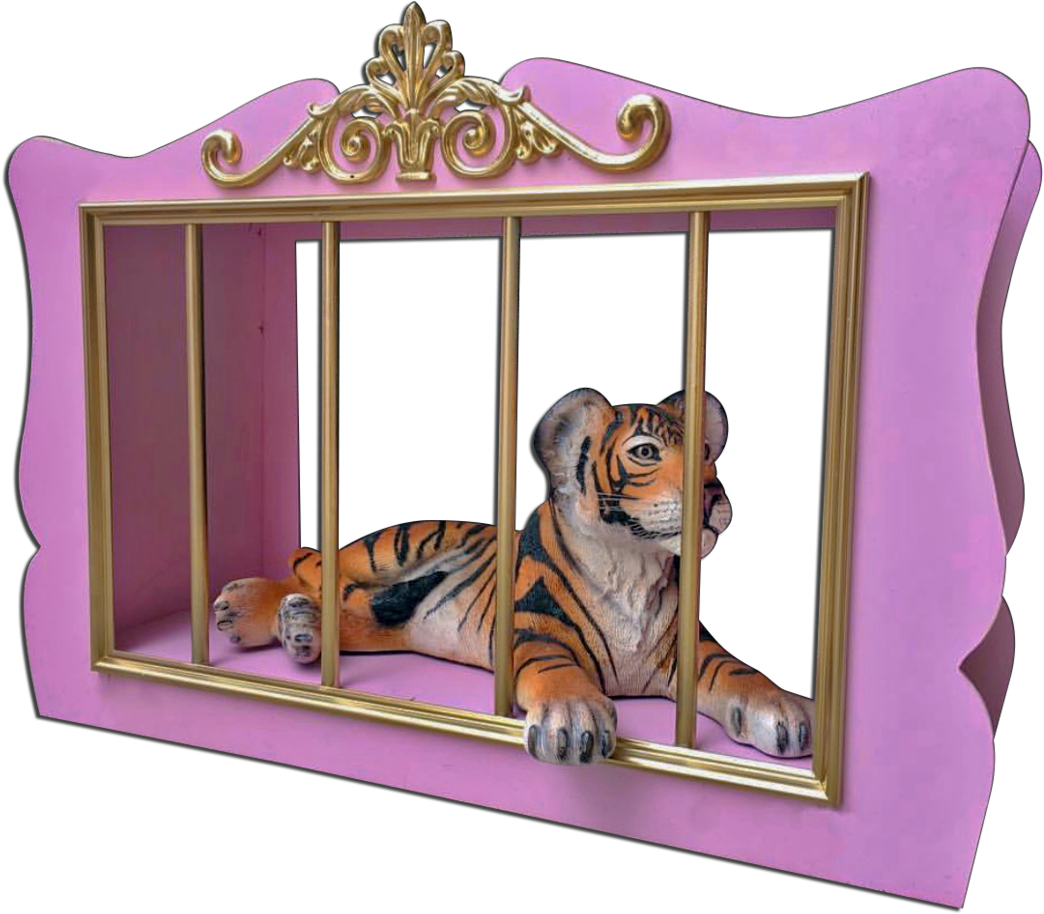 Pink Tiger Cage - Tiger Cage (1200x1028), Png Download