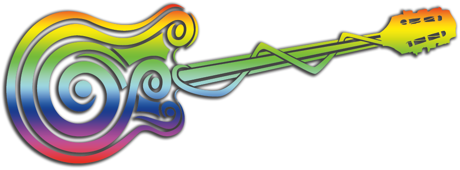 Guitar Colored - Transparent - Guitar (942x348), Png Download