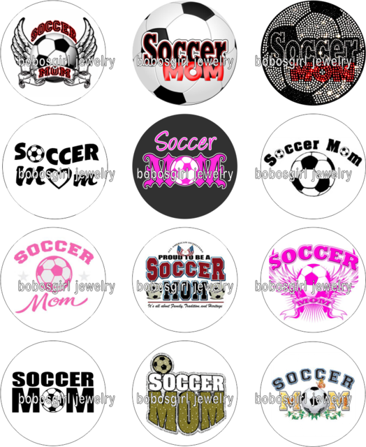Soccer Mom Glass Magnetic Button Fit Snap Jewelry Bead - Personalize Soccer Mom Sticker (524x640), Png Download