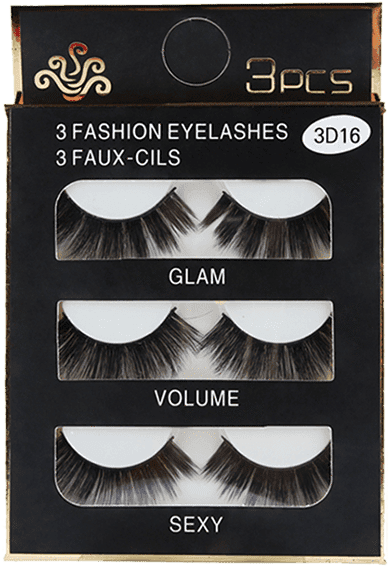 3pcs Glam Volume Sexy Looking Makeup Fake Eyelashes - Eyelash (665x665), Png Download