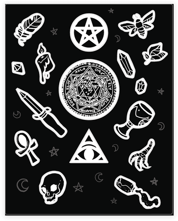 Witchcraft Supplies Occult Sticker/decal Sheet - Occult Stickers (484x484), Png Download
