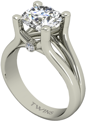 Anillo De Pedida Complicity Illusion Con Diamante Redondo - Anillo De Diamante Png (450x450), Png Download