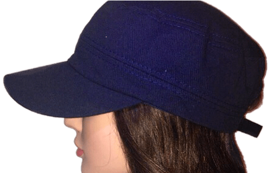 Navy Blue Military Cap - Girl (575x340), Png Download