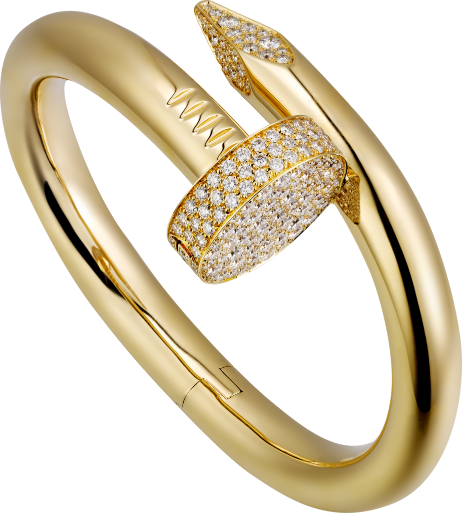 Juste Un Clou Braceletyellow Gold, Diamonds - Clavo De Cartier (923x1024), Png Download