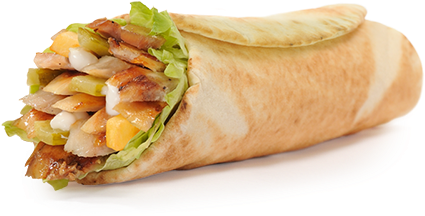 Shawarma Png - Chicken Shawarma Roll Png (498x254), Png Download