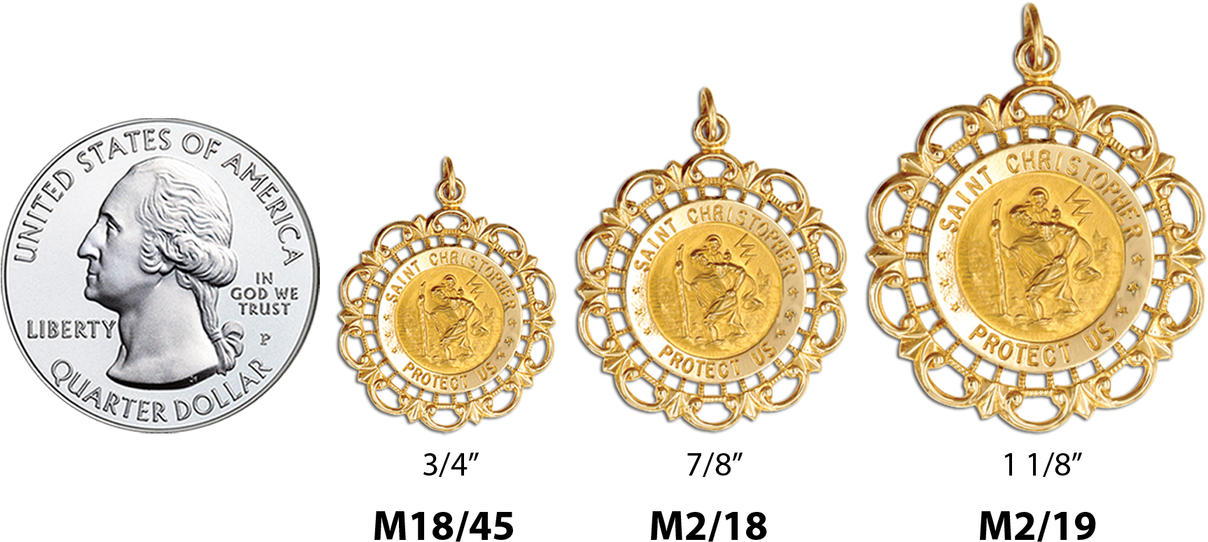 Saint Christopher Medallion In Filigree Frame - Yellow Mountain Imports American Mini-mahjong / Mah (1800x1800), Png Download