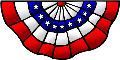 Patriotic Bunting Flag Clip Art - 4th Of July Bunting Clipart (500x250), Png Download