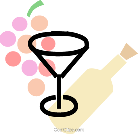 Copa De Vino Con Las Uvas Y El Vino Libres De Derechos - Taça Clipart (480x466), Png Download