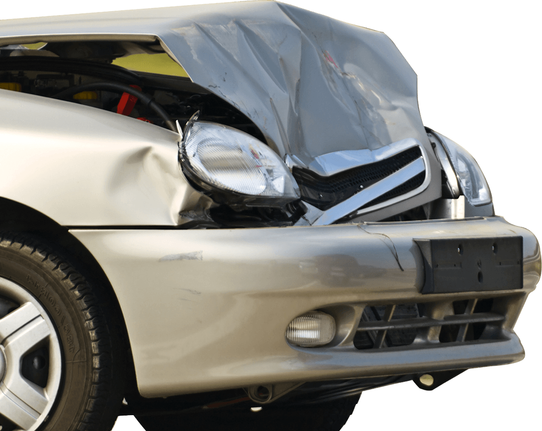 Crashed Car (1062x845), Png Download