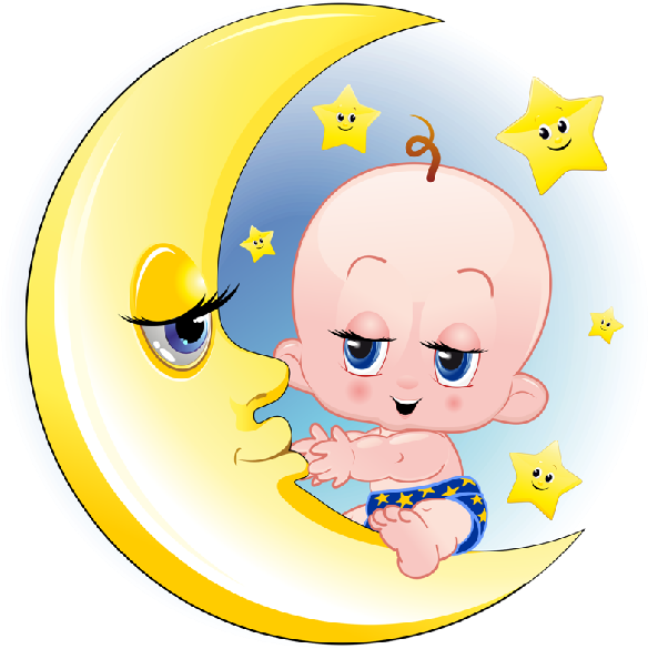 Baby Girl And Boy On Moon Cartoon Clip Art Images Funny - Cartoon Baby On Moon (600x600), Png Download